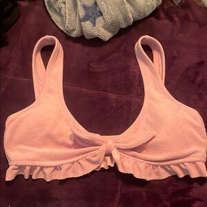Ninety Pink Ruffle Bikini Top